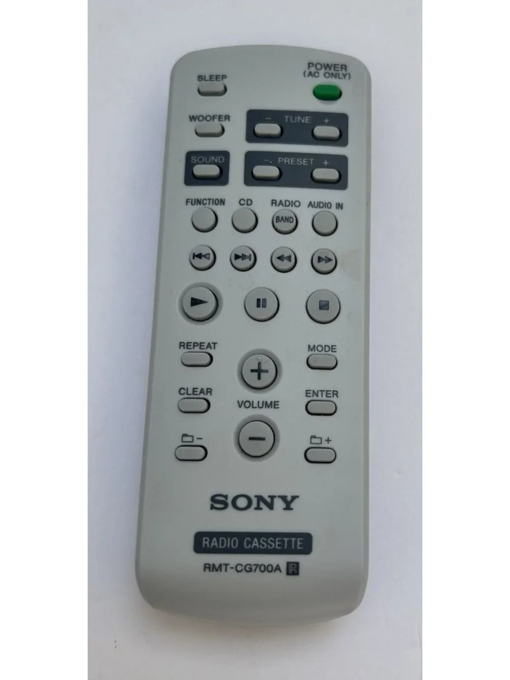 Sony Radio Cassette Gray Remote Control RMT-CG700A Replacement Unit